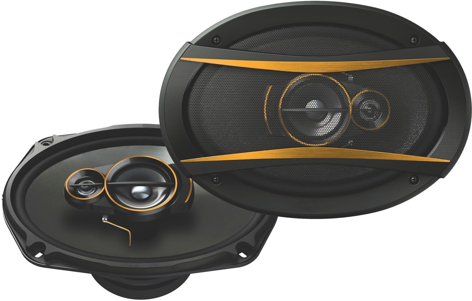 SONG BIRD 6''x9'' Oval 600W Max 3 Way Gold Series Super BASS SB-B69-07 Coaxial Car Speaker (600 W)|Tray Speakers