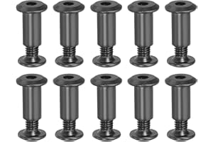 PATIKIL M6 x 10 mm Vis Chicago à Tête Hexagonale, 20 Ensembles Vis de Fixation à Six Pans Creux pour Albums, Ceintures, Cuir, Photo, Meubles, Réparation, Noir