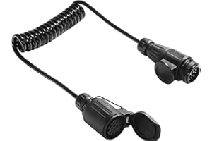 SPARKMOTO Cable extensión de Remolque Enchufe Macho de 13 Pines a Enchufe Hembra de 13 Pines, Cable de conexión extensión de Remolque, Cable de extensión de Caravana, Cable Adaptador de Remolque 1.8M