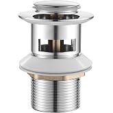Ibergrif Chrome Click Clack Valve for Washbasin with Overflow | Drain plug for 41-50 mm hole, tool-free installation.