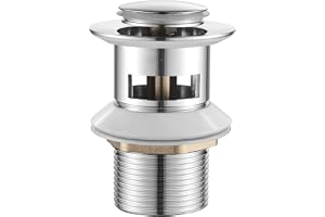 Ibergrif M20503 Click-Clack drainage universal washbasin with overflow, valve plug for bidet, silver, s