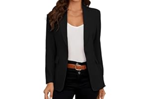 DayaEmmoTQ Blazer Femme Élégant Casual Veste de Costume Business Revers Slim Manches Longues Bureau Costume Manteau