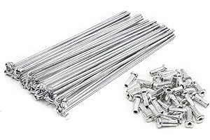 KTKEET Radios de bicicleta eléctrica de 12 G, 20/40 unidades, 2,5 mm de diámetro, acero al carbono plateado, radios de rueda de bicicleta con boquilla para triciclo de bicicleta eléctrica