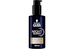 ‎GLISS Gliss Night Elixier Ultimate Repair (100 ml), Haarserum regeneriert geschädigtes Haar im Schlaf, Haarpflege hinterlässt weiches & regeneriertes Haar über Nacht