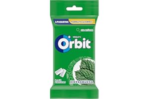 Orbit Chicle Sin Azúcar, Hierbabuena, Pack De 4 X 10 Unidades, 56 Gramo, 4 Unidades