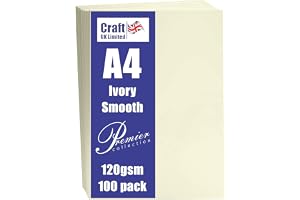 Craft UK W126 papper, A4, 120 g/m², elfenbensfärger, 100 ark