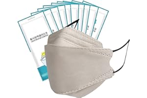 MaNMaNing Mascarillas Pez 3D Mascarilla 5 Capas 50 Unidades con Elástico para Los Oídos 202201-MANING-KF8850 (F Beige)