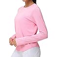 THE GYM PEOPLE Women's Long Sleeve Workout Shirts Athletic Crewneck Hiking Tops with Thumb Hole