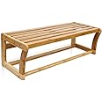 Relaxdays Wall-Mount Bamboo Shelf, 60 X 26 X 20 cm, Bathroom Towel Rack, Natural Brown