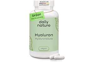 ‎DAILYNATURE dailynature Hyaluronsäure 90 Kapseln | 1.100 kDa | hochdosiert mit 500 mg Natrium Hyaluronat pro Kapsel | vegan | ohne unerwünschte Zusätze | glutenfrei | laktosefrei