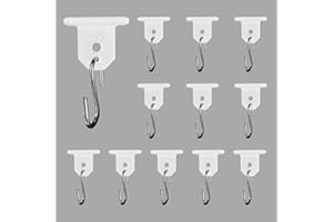 DULEPAX Lot de 12 paires de crochets pour auvent de camping-car - En plastique blanc - Avec crochets en acier - Pour éclairage de fête - Accessoires pour auvent de camping (blanc, 12 paires)