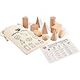 BOHS Geometry Solids Guess Game - 3D Shapes Miniature Set -Wooden Montessori Toys - Pack of 10pcs - Ages 3 and Up
