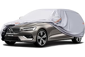 GUNHYI Autoabdeckung Wasserdicht und atmungsaktiv, Abdeckplane Geeignet für V60, Focus, BMW 3er, Superb, Vollgarage Autoplane mit 6 Schichten Material zum Schutz vor Schnee, Sonne.(450 bis 485 cm)