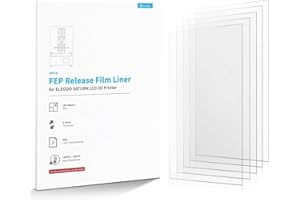 ELEGOO Film de Libération FEP (Lot de 5) pour l'Imprimante 3D ELEGOO Saturn Mono MSLA, 185 * 260 mm (0,15 mm d'Épaisseur) avec 95% de Transmission de la Lumière