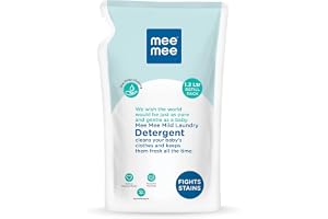 Mee Mee Baby Liquid Detergent 1 L | pH Balanced, Free from Harsh Chemicals, Safe for Mother’s Hands & Baby’s Skin | Anti-Bacterial, Removes Stains & Odor with One Drop, Hypoallergenic | Mild Scent