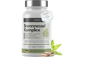 ‎EXVITAL EXVital Brennnessel Kapseln Komplex mit Weinreben & Rosskastanien Extrakt, 800mg Brennnessel Extrakt pro Tag, 120 vegane Kapseln, Clever mit Mangan & Kupfer, vegan & ohne Zusätze