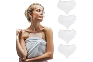 LUMOOM Cuscinetti in silicone a forma di cuore, riutilizzabili in silicone contro le rughe per il décolleté, imbottiture in silicone, cuscinetti trasparenti sul petto per donne e ragazze