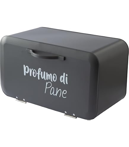 RIG-TIG Portapane BOX-IT Design Scandinavo: Contenitore Per Pane Con Coperchio In Bambù Tagliere, 23x23 Cm, Nero