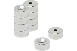 FIRST4MAGNETS Magnete Neodimio Per Arti, Mestieri, Produzione Di Modelli, Fai -Da -Te, Hobby, Ufficio E Casa - 10mm Dia x 5mm Di Spessore x 3,2mm C/Lavello - 2kg Di Tiro - Pacchetto Di 10