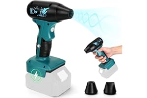 Mini Souffleur pour Batterie Makita 18V, 130000TR/MIN, Souffleur de Feuilles 180W, Souffleur de Poussière Portable à 4 Vitesses, Ventilateur Turbo à Jet Sec Ventilateur Industriel (Sans Batterie)