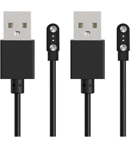 Cavo USB Magnetico Per Smartwatch - Caricatore Universale 4 Pin 7.8 Mm Con Base Magnetica - Nero