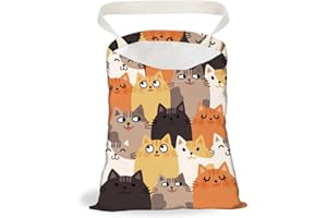 DELORIGIN Stacked Cats Car Trash Bag Hanging Car Garbage Bag With Snap Buttons Cute Car Back Seat Trash Bag Portable Garbage Can for Car Interior Hanging Women Car Accessories Travel Camping