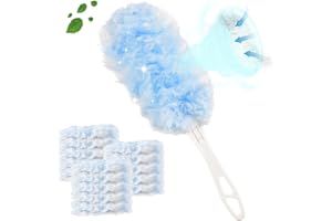 ALANGDUO 30 Tücher für Swiffer Staubmagnet Nachfüllpack mit 1 Handgriff, Staubmagnet Staubwedel Mikrofaser, Elektrostatisch Duster Nachfüllung, 30 Staubmagnet Tücher, für Zuhause Schule Büro