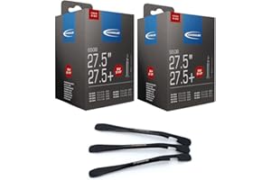 MSZWEIRAD Juego de 2 mangueras Schwalbe 21 F SV 40 mm Freeride 27,5 pulgadas (54/75-584) + elevador de neumáticos de dos ruedas