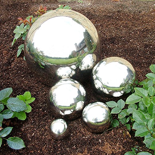 Edelstahlkugel Deko Kugel Rosenkugel Garten (9 cm)