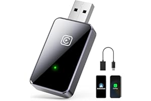 BDFFLY Adattatore Carplay Wireless, CarPlay Dongle Converte Cablato a Wireless Plug & Play USB C/A, Compatibile con iPhone iOS 10+ e Auto con CarPlay