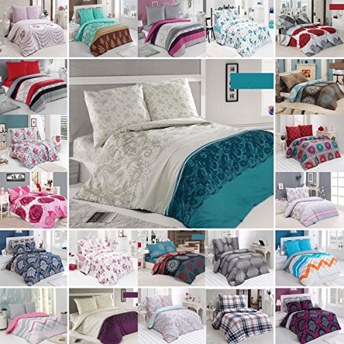 Preisvergleich Produktbild BUYMAX Bettwäsche Bettgarnitur Bettbezug Deckenbezug 2-3 teilig mit Reißverschluss Baumwolle OEKO-TEX® (200x220 cm, Design 13)