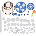 Plastic Gears Set, 80Pcs Single Double Reduction Gear Worm Gear for DIY Car Robot Parts