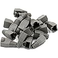 RIVER FOX THE PUJARA RJ45 Boot CAT6 CAT6E CAT5 CAT5E Ethernet Network Cable Strain Relief Boots Cable Cap Connector Plug Cover (Pack of 25Pcs,Grey Color)