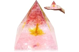 ‎TYUODNA Tyuodna Orgonit Pyramide,Edelsteine Heilsteine,Orgon Pyramide,Reiki Chakra Steine,Kristall Steine für Chakra-Heilung,Meditation, Yoga,Esoterik Geschenke (Rosa-Lebensbaum)