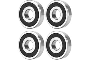 SULIUDAJI Paquete de 4 rodamientos de bolas 608RS, acero al carbono, rodamientos para monopatín, bolas de ranura profunda blindadas con doble sellado para patines, ruedas de scooter