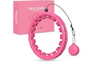 NEXT LEVEL STUFF Smart Weighted Hula Hoop Ring – 24 Detachable Links – Perfect For Weight Loss and Fitness Hoola Hoops with Ball for Women and Men – Hulla Hoops 360° Auto Spinning for Adults