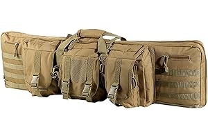 QMZDXH Taktische Doppel Gewehrtasche - 2 Langwaffen Abschließbar Waffentasche Mit Pouches Compartments Gewehrfutteral Zum Angeln, Jagen, Schießsport Yellow,120CM