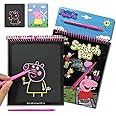 Wembley Peppa Pig Scratch Pad Art Notepad with Story Magical Scratch DIY Activity Set with Pen Gift for Boys Girls Ages 4 5 6 7 8 9 Colorful Creative Doodle Scribble Pad
