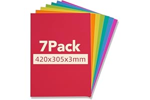 ROWOOD Płyty ze sklejki, wstępnie barwione, 7 szt. 420 x 305 x 3 mm, do modelarstwa, majsterkowania, grawerowania laserowego, spalania drewna