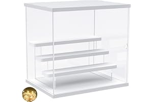JOODYYOO Joody Vitrine Acryl Vitrine Transparent, Vitrine für Figur, Amiibo, Objekt Manga, Acryl-Vitrine, Wohnzimmer, mit Tür und Ständer, Aufbewahrungsbox für Schaufenster, Büro, Ausstellung