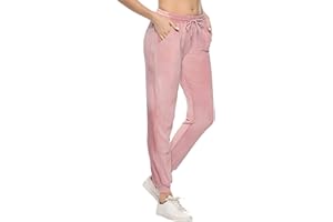 Aottori Velour Joggers for Women UK Velvet Trousers Sweatpants Ladies Casual Drawstring Tracksuit Bottoms Sports Yoga Pants with Pockets