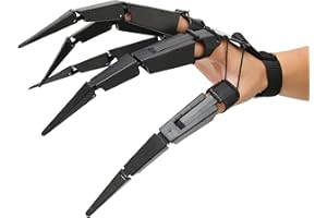 BRRNOO Przegubowe Przedłużenia Palców na Halloween, Drukowane 3D Straszny Szkielet Ręce Bone Claw Hand Party Horror Rekwizyty Dekoracja, Pasuje do Wszystkich Rozmiarów Palców Przegubowe(Prawa ręka)