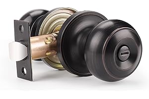 Probrico Oil Rubbed Bronze Privacy Door Knobs, Stainless Steel Keyless Door Knobs, Interior Door Knobs for Bathroom, 1 Pack