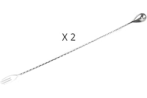 COCKTAIL7 XXL Rührlöffel mit Dreizack 50 cm Edelstahl Bar und Cocktail (1-2 und 5 Stück) (2 Stück)