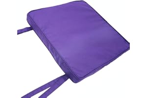 iStyle Mode Waterproof (Set of 4) Chair Cushion Seat Pads Removable Cover Tie On Garden Outdoor Patio - (Pack Of 4) (50x44cm, Purple)