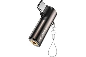 MOSWAG USB C do 3,5 mm Jack Typu C Adapter Prawy Angled do mikrofonu Audio Dongle Stop cynku Adapter słuchawkowy Kompatybilny z Samsung Galaxy S23 S22 S21 Ultra, Huawei P50/40/30, Mate 40/30/20