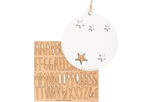 WONDEE Bolas Navidad Personalizadas, Pack 2 Bolas de Navidad para Personalizar con Nombre en Casa con la Familia (Incluye Kit Letras y Cuerda), Adornos Navideños Personalizados Originales, Ecológico