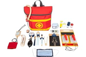 Small Foot Notarzt Rucksack mit viel Zubehör, Arzt-Spielzeug für aktives Rollenspiel, für Kinder ab 3 Jahren, Art. 11917 Toys, Multicolor