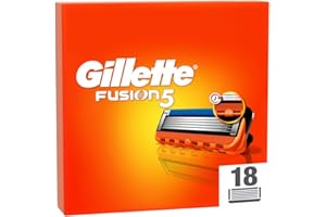 Gillette Fusion 5 Rasierklingen, 18 Ersatzklingen für Nassrasierer Herren mit 5-fach Klinge, Made in Germany