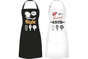 ETLEE Mr and Mrs Couple Aprons - Adjustable Cooking Apron with Pockets, Funny Couple Gifts for Wedding Gifts , Engagement Gifts, Bridal Shower Gifts(size:33.8in×20.55in)